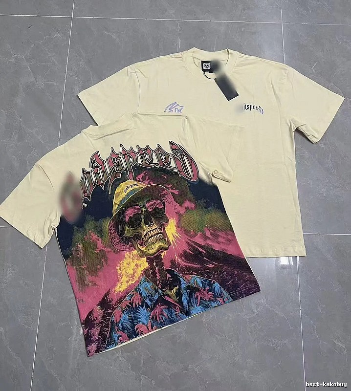 Godspeed Skull Print Vintage Beige T-Shirt