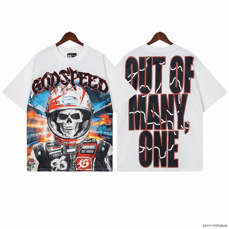 Godspeed Skull Racing Street Style White T-shirt