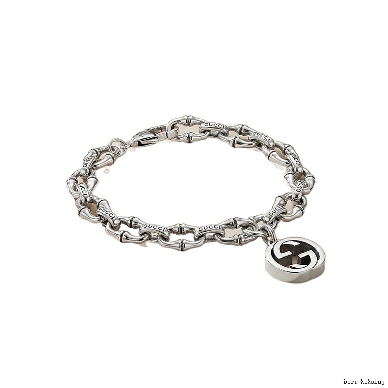 Gucci Double G Logo Silver Bracelet