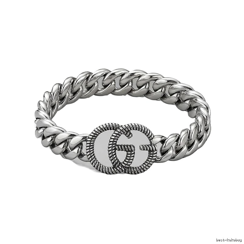 Gucci Double G Retro Style Silver Bracelet