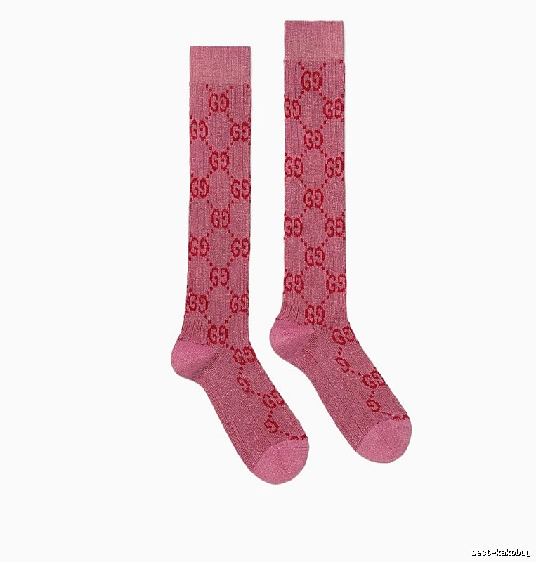 Gucci pink retro-style long socks