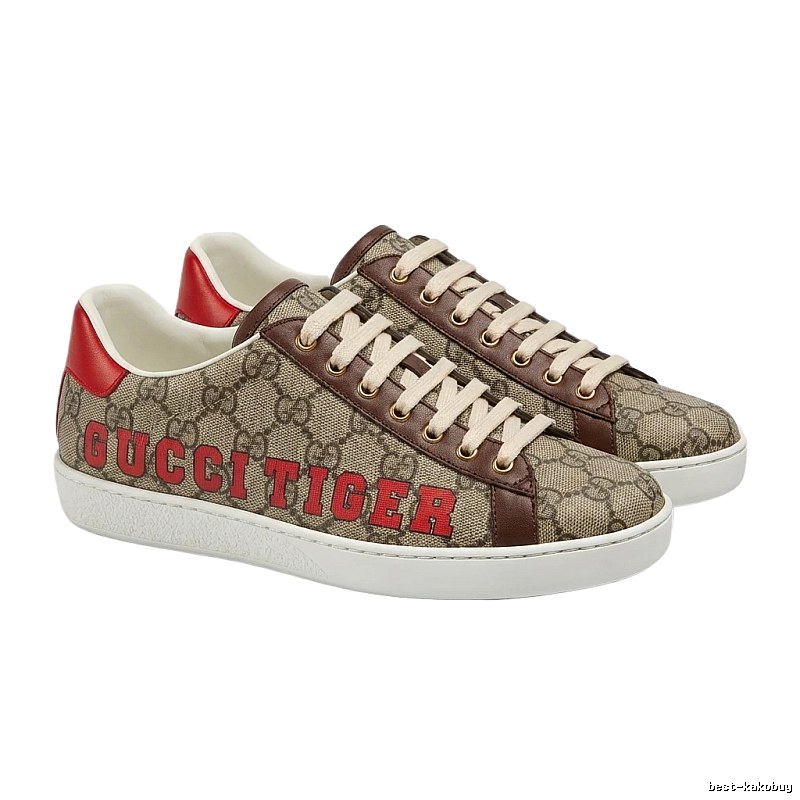 Gucci retro-style brown-red sports shoes