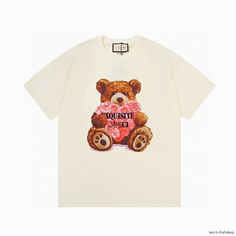 Gucci Teddy Bear Print Casual Off-white T-shirt