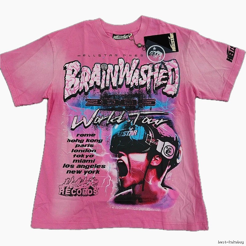 Hellstar Brainwashing Tour Vintage Pink T-Shirt