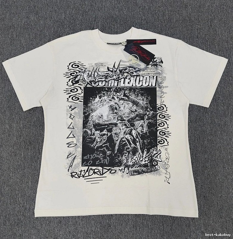 Hellstar Co-branded Graffiti Street Style Off-white T-shirt