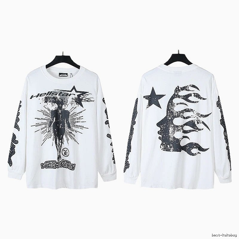 Hellstar dark style white long-sleeved shirt