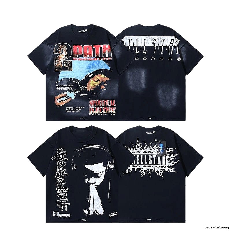Hellstar Double-sided Print Street Style Black T-Shirt