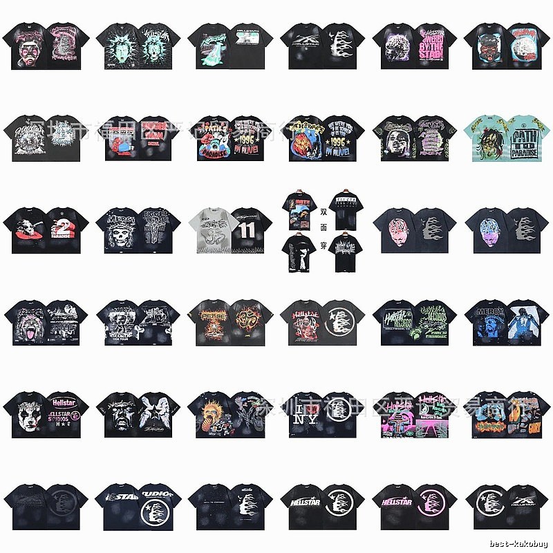 Hellstar Graffiti Collection Street Style Black Short Sleeve T-Shirt