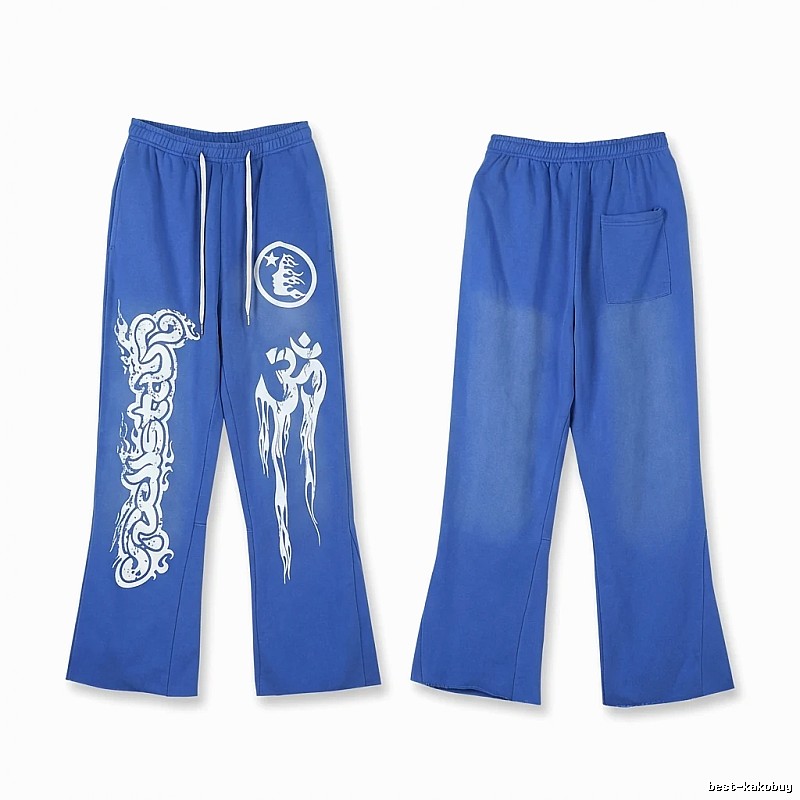 Hellstar Printed Trendy Blue Pants