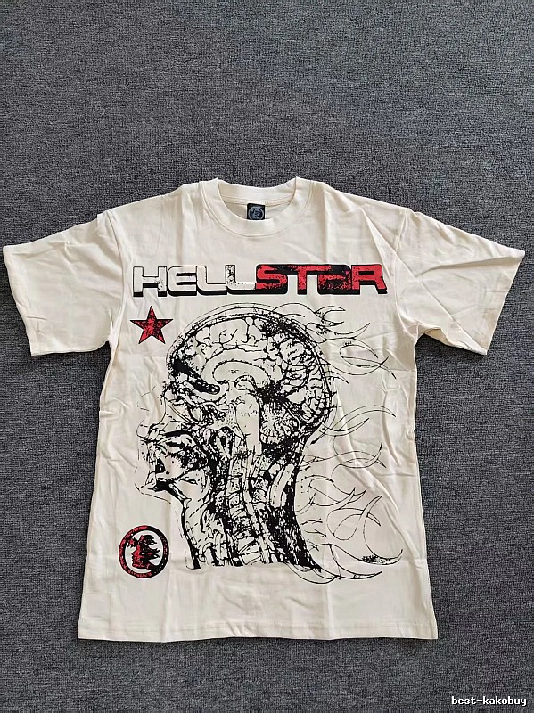 Hellstar Skeleton Print Street-style Off-white T-shirt