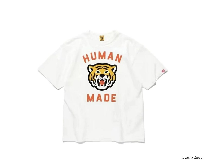 HUMAN MADE Tiger Head Vintage Japanese Style White Short-sleeve T-shirt