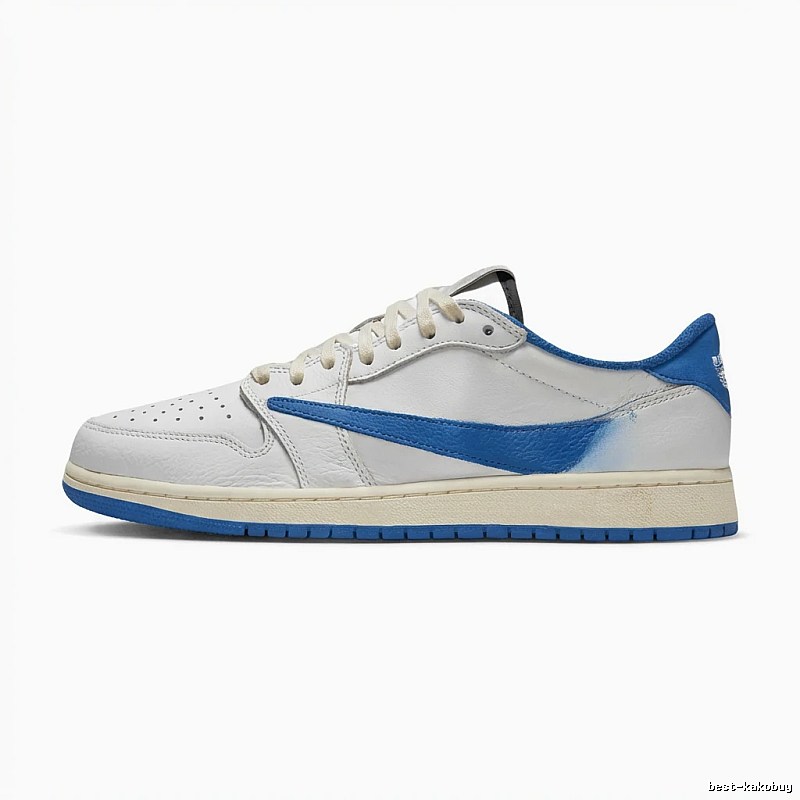Jordan AJ1 Trendy Style White and Blue Shoes