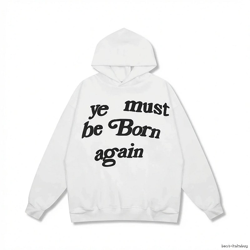 Kanye's religious-style white hoodie.