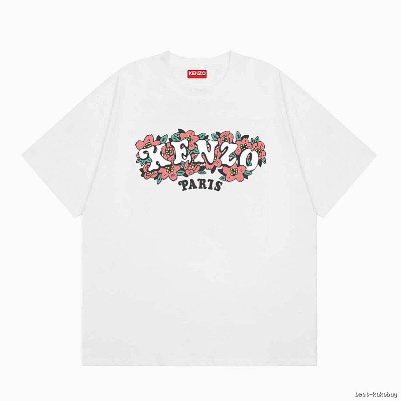 KENZO Floral Collection Street Style White Short-sleeve T-shirt