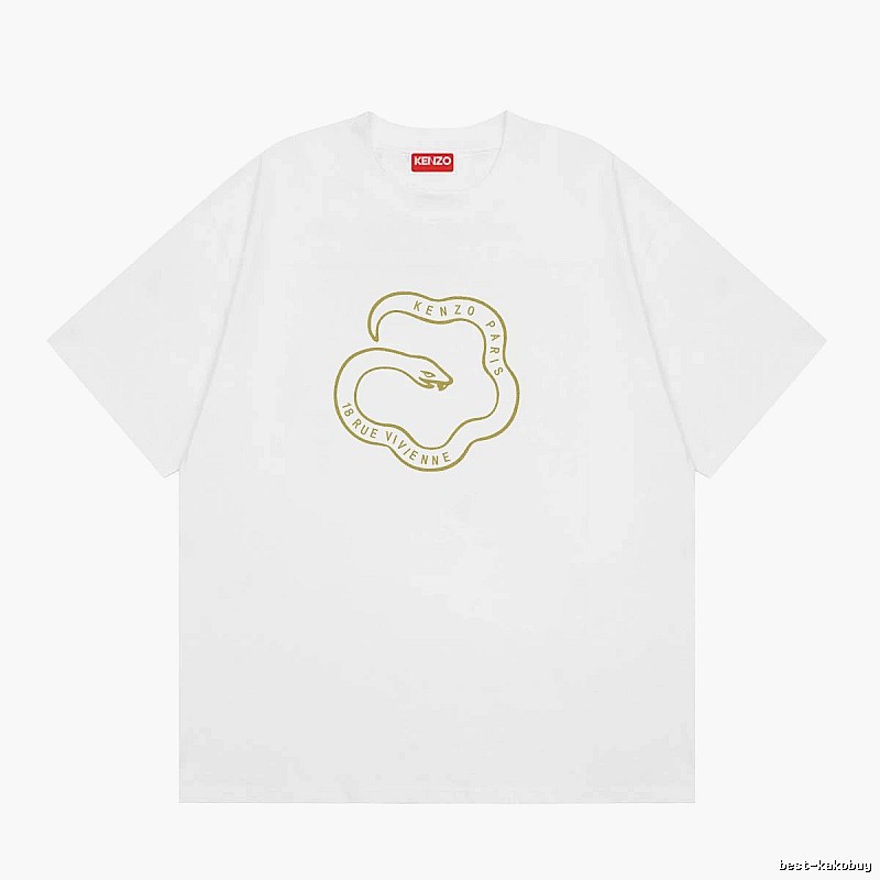 KENZO Spirit Snake Print Casual Style White T-Shirt