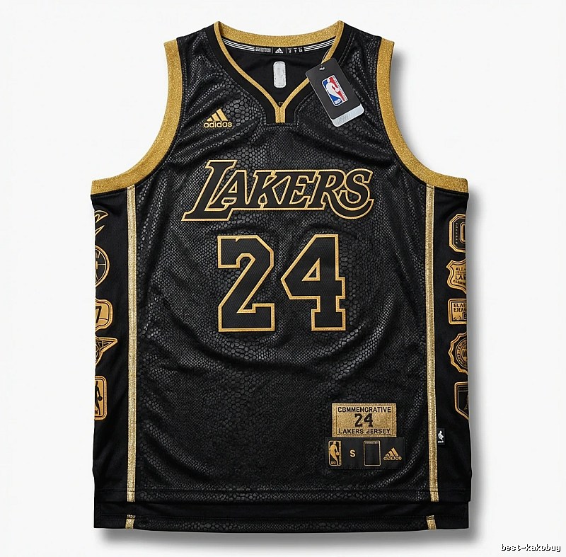 Kobe Lakers black and gold style jerseys
