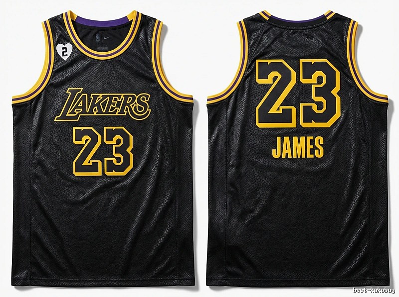 Lakers LBJ retro-style black jersey