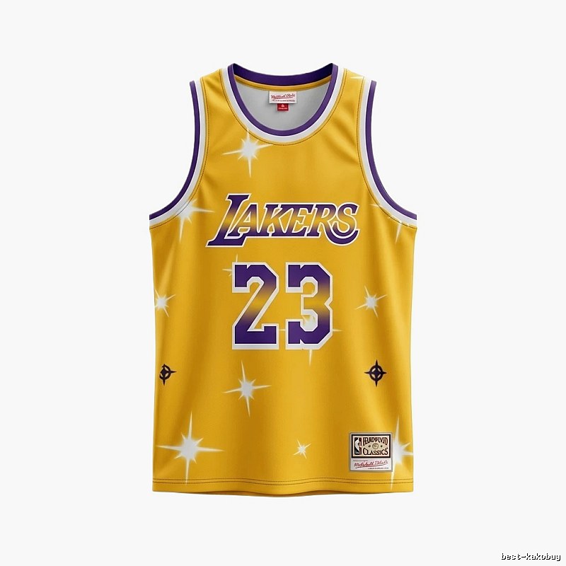 LBJ Lakers retro - style yellow jersey