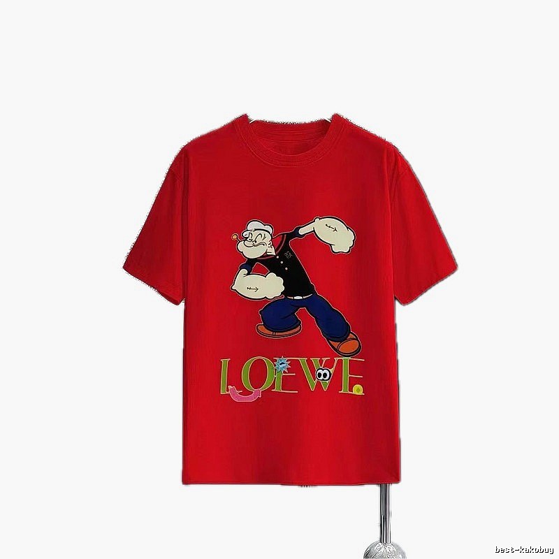LOEWE x Popeye Co-branded Trendy Red T-Shirt