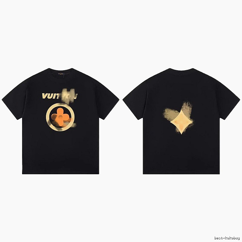 Louis Vuitton Blurred Monogram Trendy Black T-shirt
