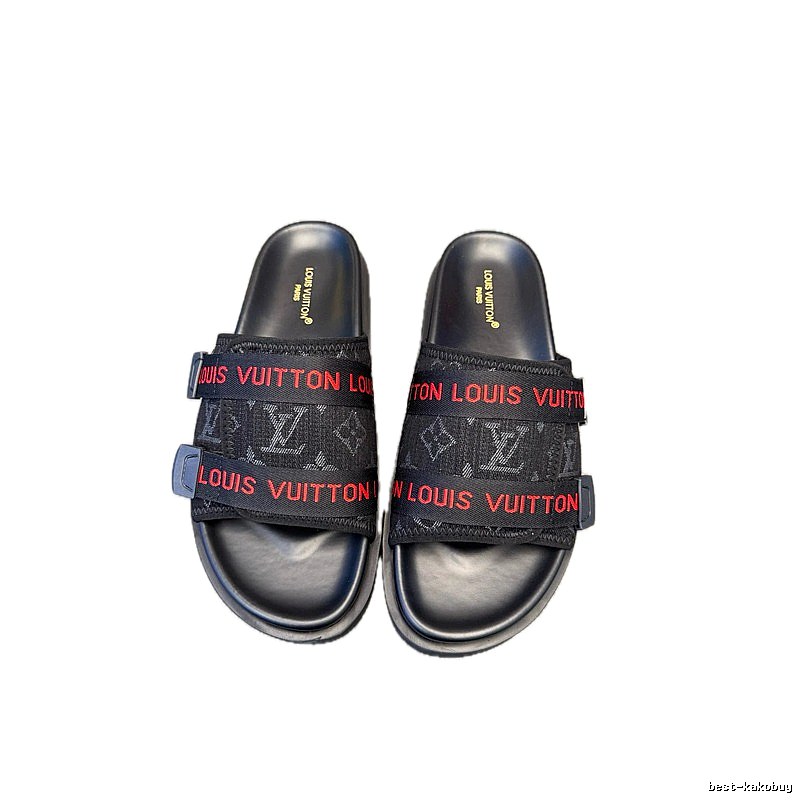 Louis Vuitton Monogram Casual Style Black Slides