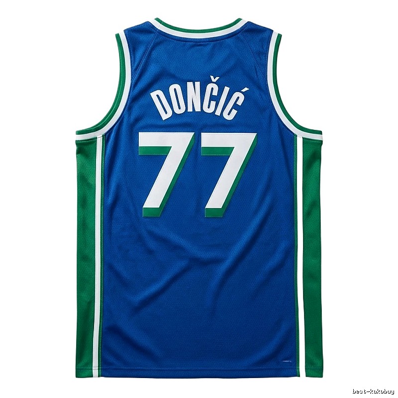 Luka Doncic's No. 77 blue-green basketball jersey