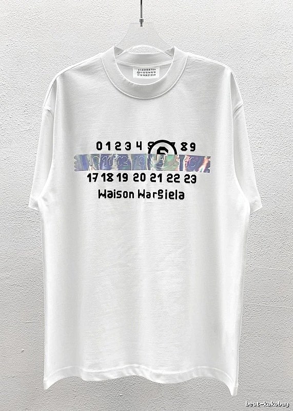 Maison Margiela Digital Trendy & Edgy Style White T-Shirt