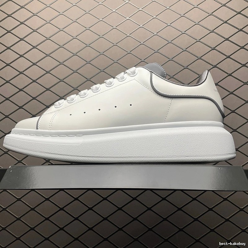 McQueen Oversized Sneakers in White and Black, Finished with Raised Sole Edge