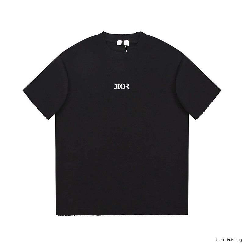 Minimalist Black Short-sleeve T-shirt with Dior Lettering