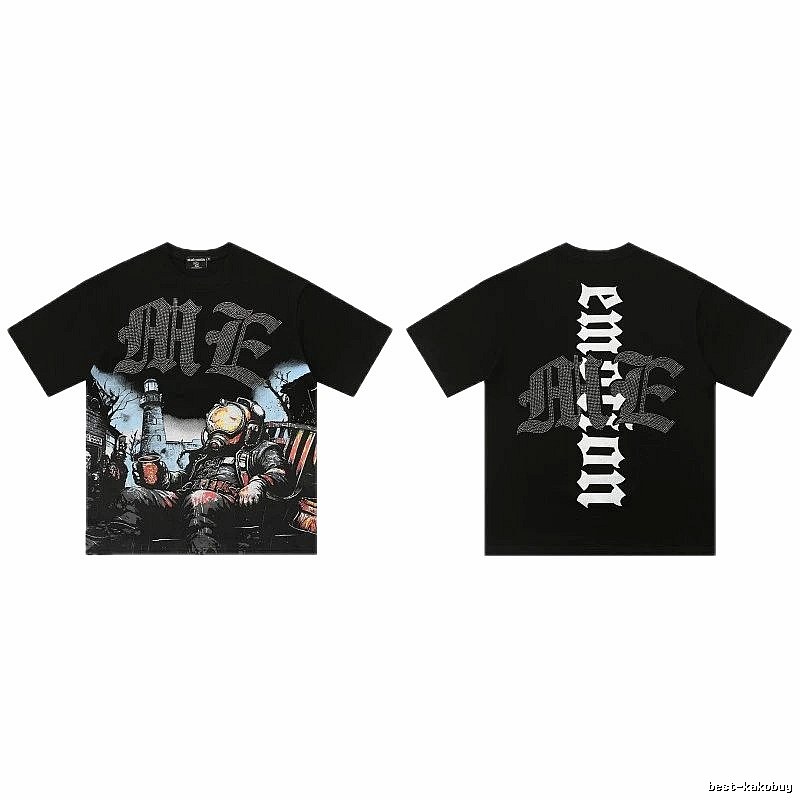 Mixed Emotion Printed Dark-style Black T-Shirt