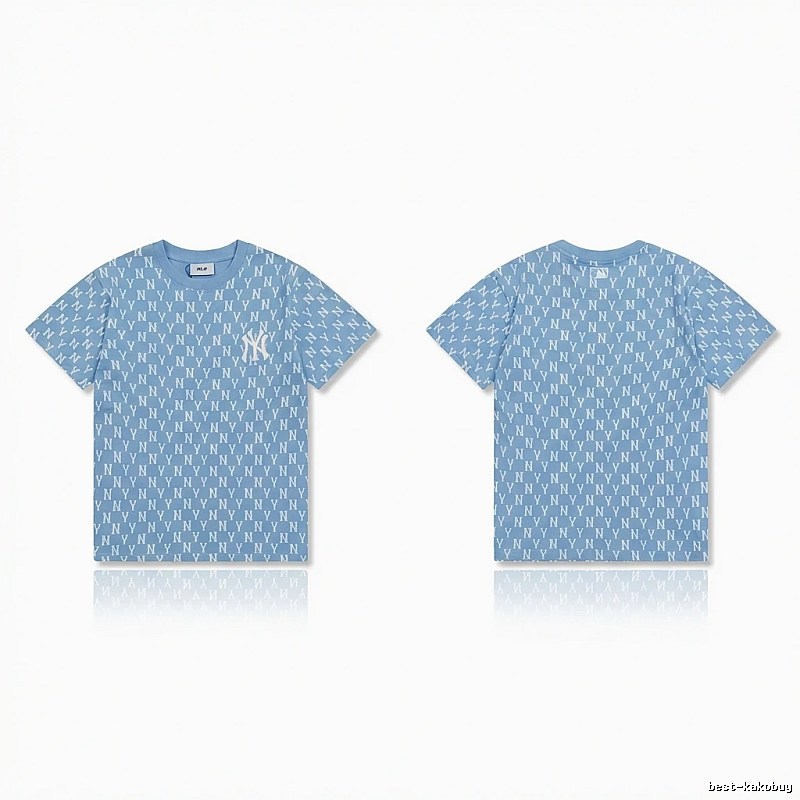 MLB full - print style light blue T - shirt