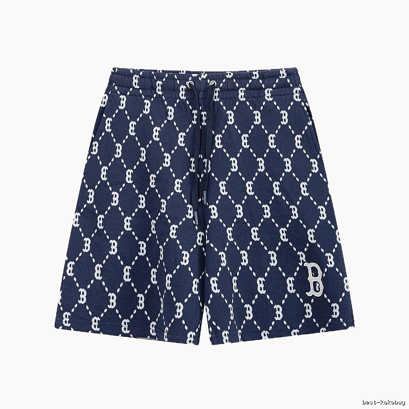 MLB full-print style navy blue shorts