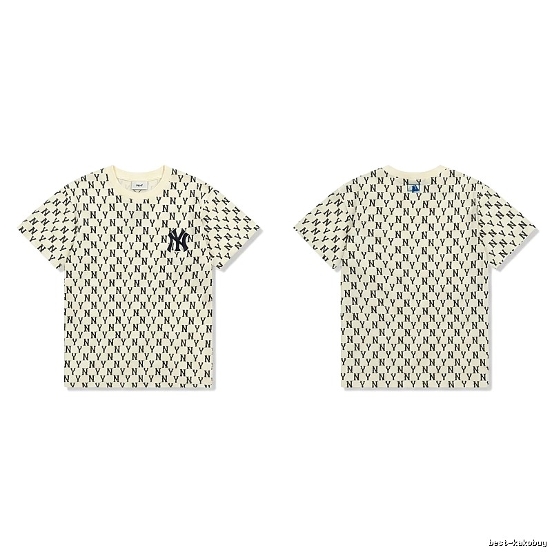 MLB full-print trendy style white T-shirt