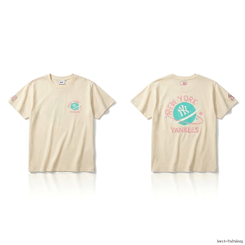 MLB New York Yankees trendy brand beige T-shirt