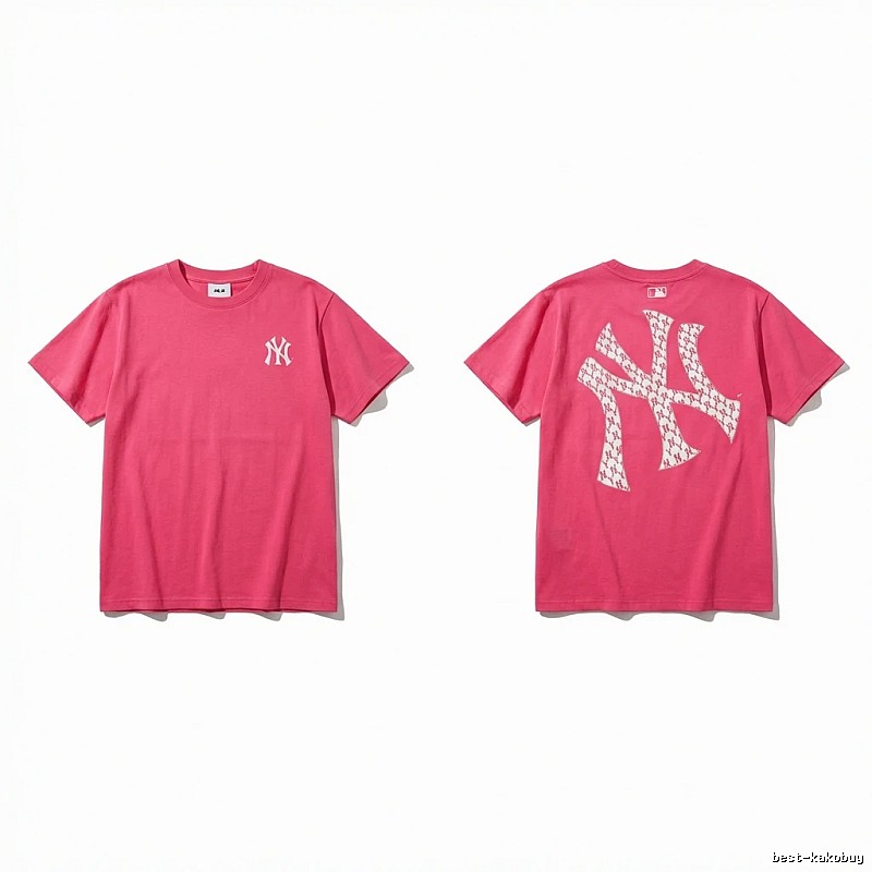 MLB Trendy Brand Print Style Rose Red T-shirt