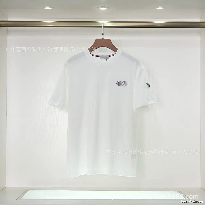 Moncler Badge Casual Style White T-Shirt