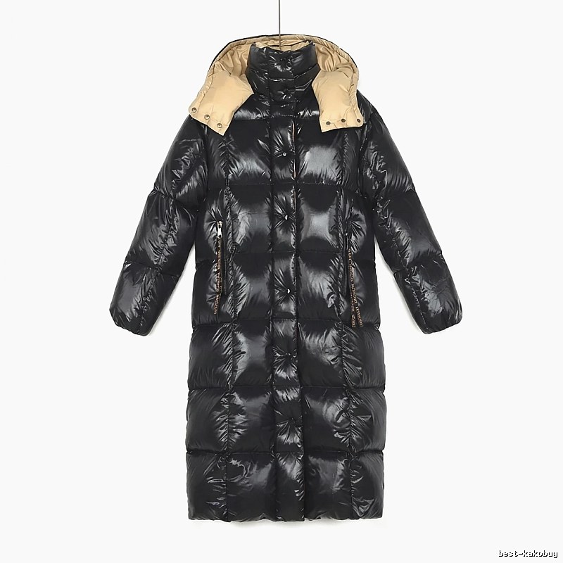 Moncler long black down jacket