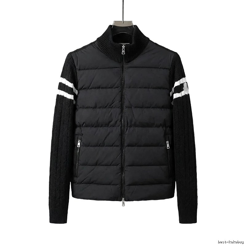 Moncler patchwork stylish black coat