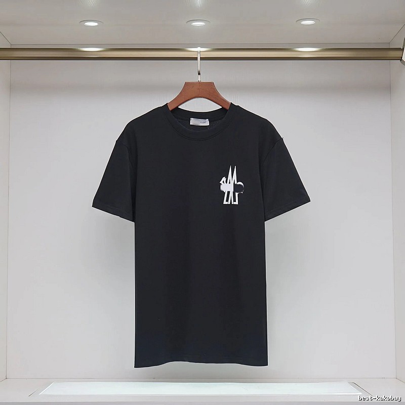 Moncler Print Collection Casual Style Black T-Shirt