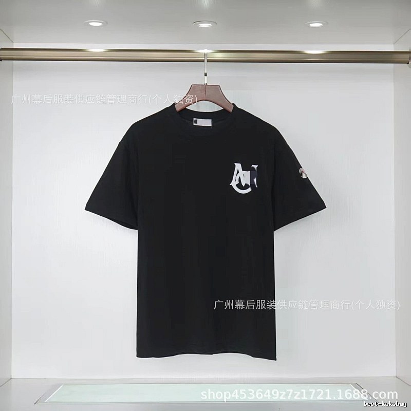 Moncler Printed Casual Style Black T-Shirt