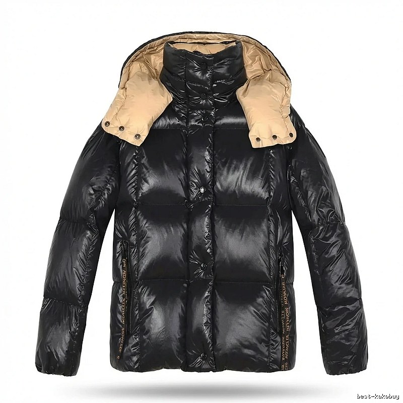 Moncler shiny and stylish black down jacket
