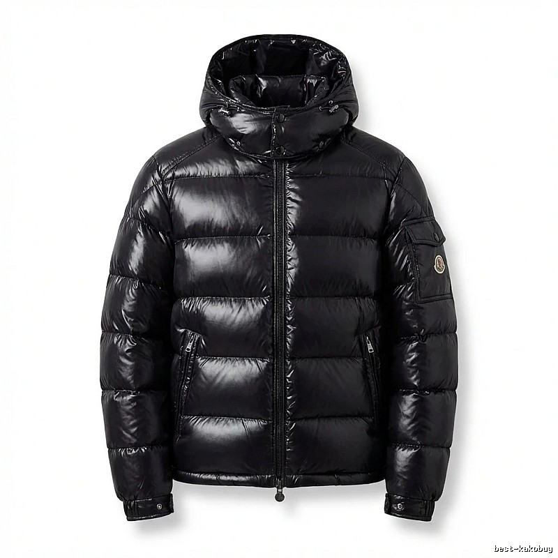 Moncler shiny black down jacket