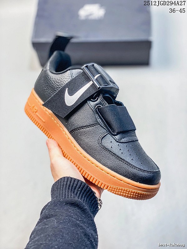Nike Air Force 1 Trendy Cool Black and Orange Shoes