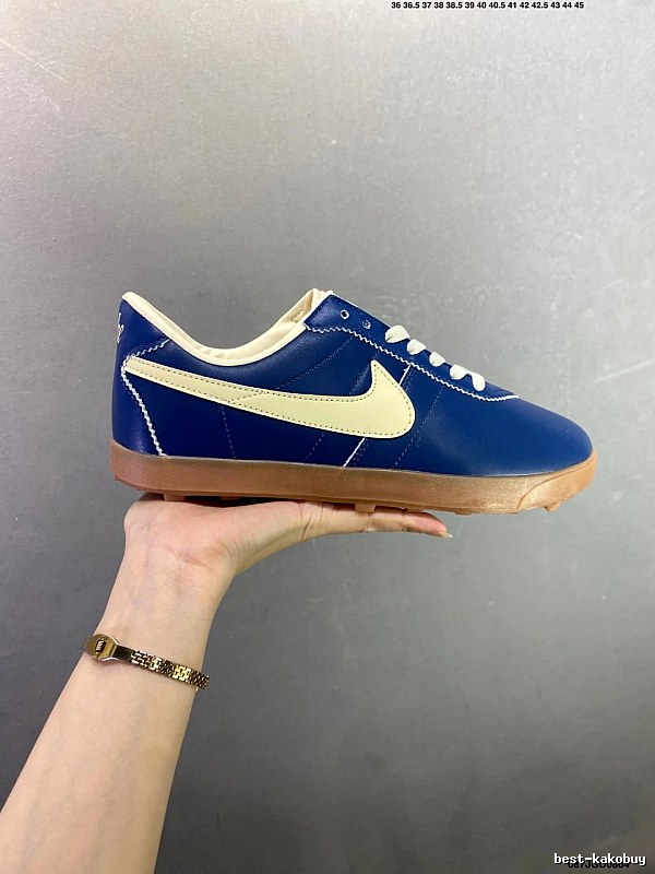 Nike Blue and Cream Waffle-Sole Runners Defined by Streamlined Toe