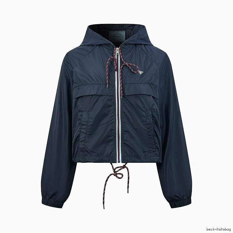 Nike Navy Cropped Windbreaker Jacket for Casual Office
