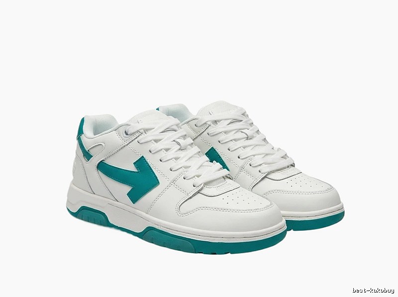 Off-White Arrow Series White and Green Sneakers