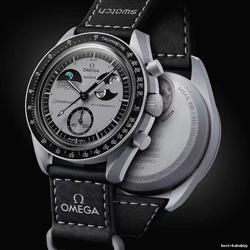 Omega Black Strap Chronograph Watch for Photo Ready Styling
