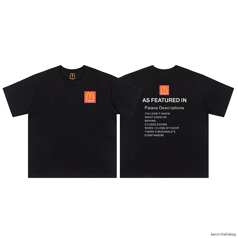 Palace x McDonald's Co-branded Street Style Black T-shirt
