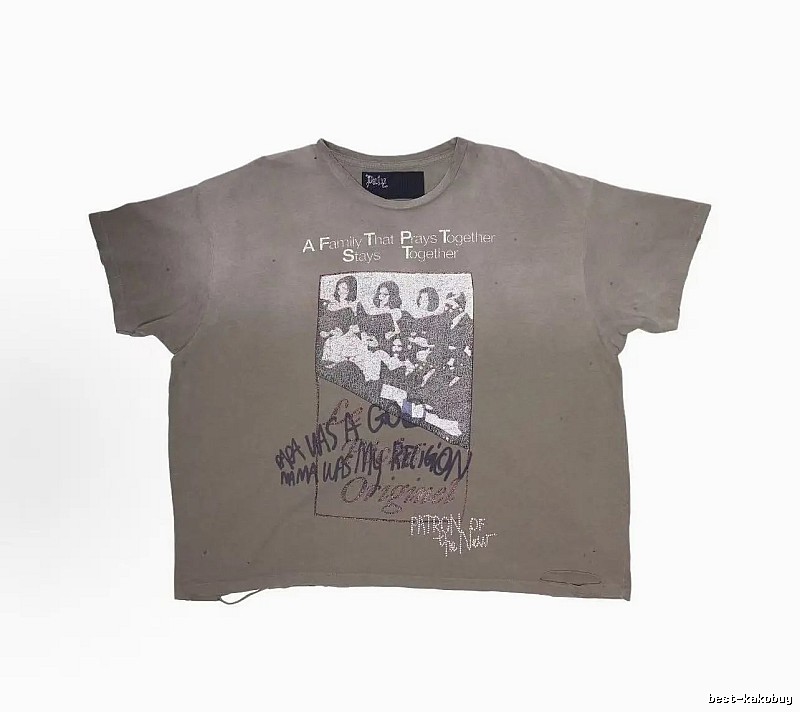 Paly Hollywood Portrait Print Vintage Gray T-shirt