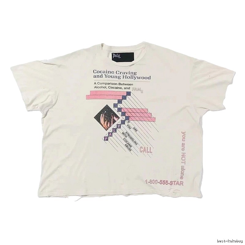 Paly Hollywood Printed Vintage Off-white Short Sleeve T-shirt